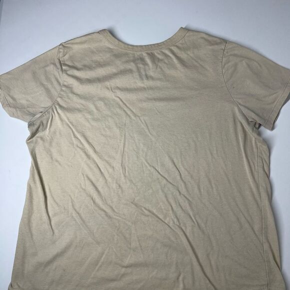RARE DISNEY WOMEN'S TINKERBELL SHORT SLEEVE CREW NECK T-SHIRT TAN Size L - Picture 9 of 10